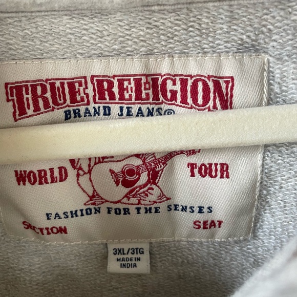 True Religion men’s XXXL wheat colored hoodie with logo - Picture 3 of 4